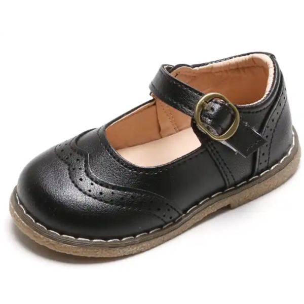 Customized Girl's Classic Mary Jane Toddler Girls School Uniform Flat Dress Shoes  College Style Dress Shoes