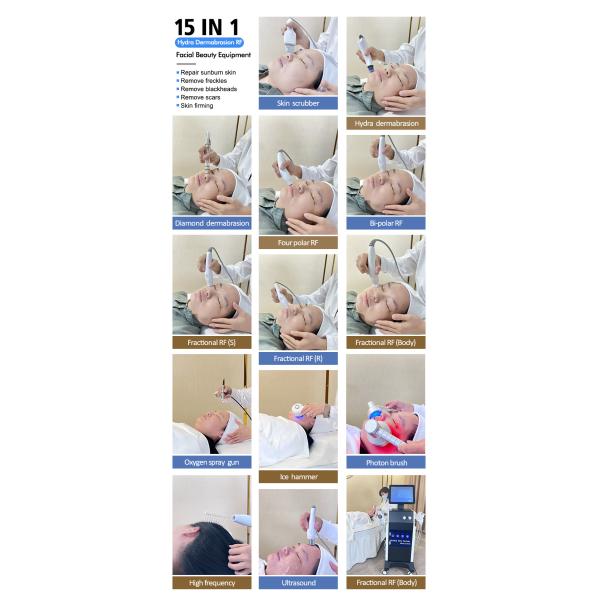 15 In 1 Beauty Spa Hydra Dermabrasion Machine For Facial Skin Care