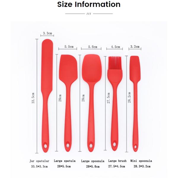 Silicone Nylon Baking Spoon and Spatula Set for High Temperature Baking in Kitchen
