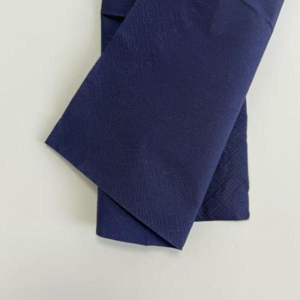 Blue Cocktail Paper Napkins 25x25cm 2 Ply Soft 1/4 Fold For Beverage Parties