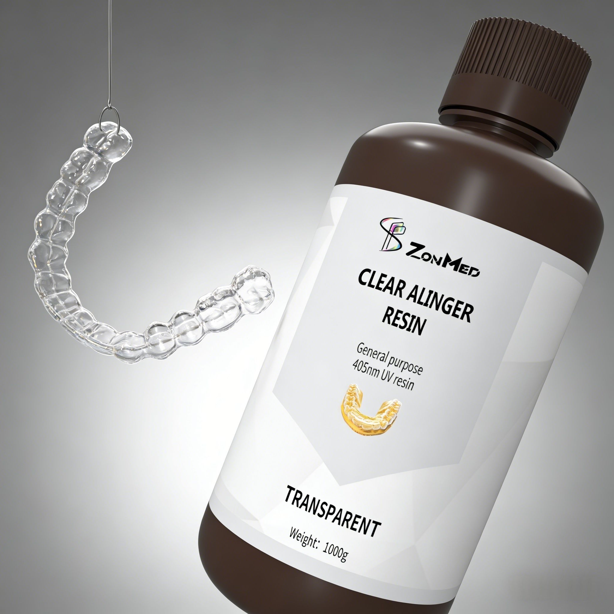 50 Microns Layerthickness Photopolymer Resin Orthodontic Clear Aligner Resin Optimized for Creating Accurate and Orthodontic Appliances