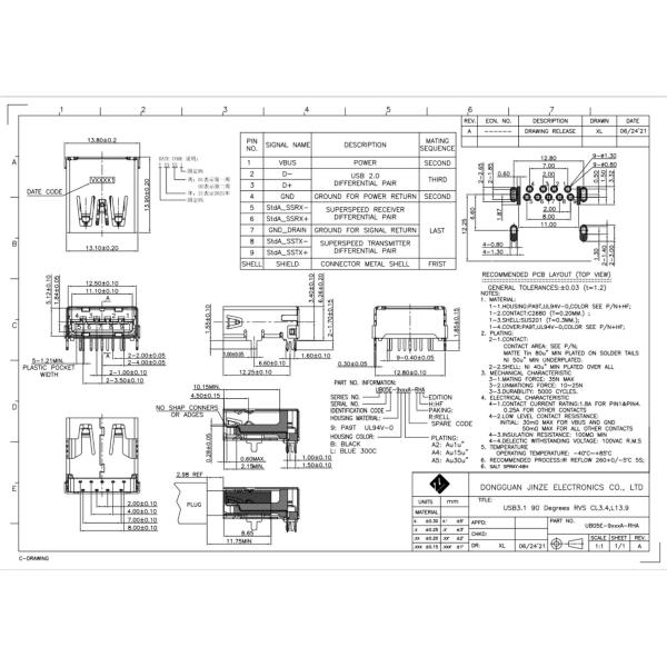 Peripherals Type A Female USB Socket Connector Receptacle PCB Mount 1.8 AMP