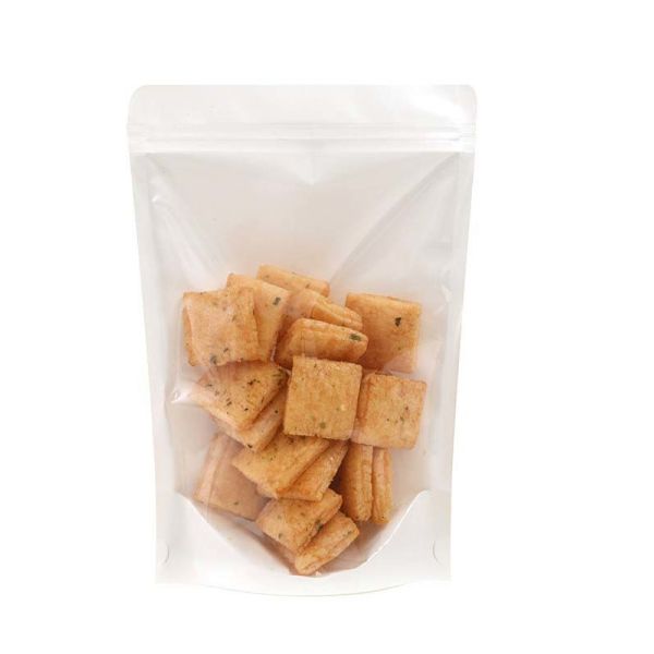Customizable White Kraft Paper  Stand-up Pouches With Window For Food Packaging