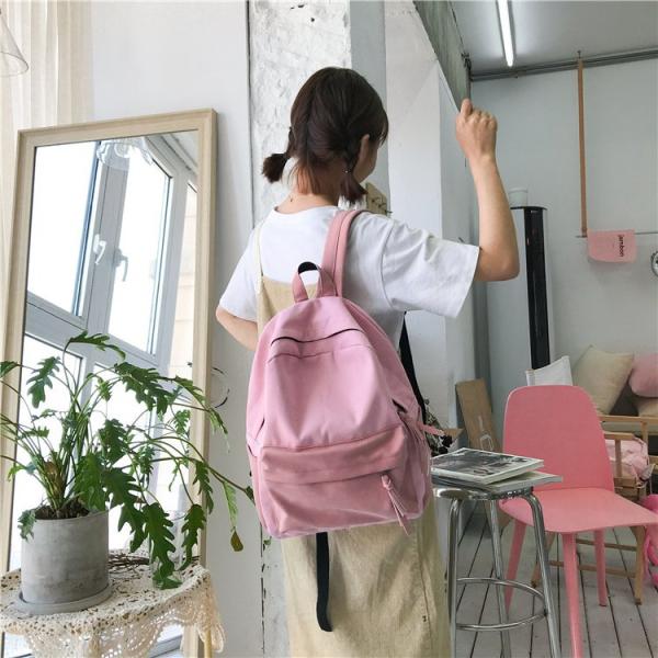 Japanese girls' academic style, mori literature and art backpack, simple canvas bag, leisure travel backpack