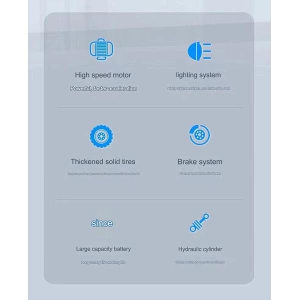 Turning Radius Electric 2 Tonne Forklift Counterbalance Type Max Lifting Height 5 Meters