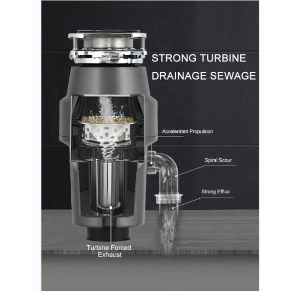 2800r/Min 200*200*400mm Food Waste Disposer With Optional Switch