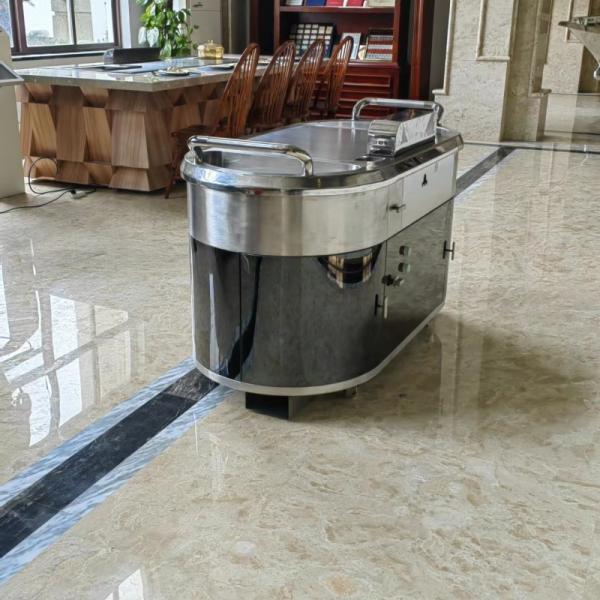 Stainless Steel 304 Gas Mobile Teppanyaki Grill Table