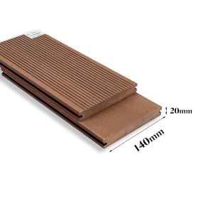 Outdoor WPC Floor Decking 140x20mm Grooved Exterior UV Stabilized Garden Backyard