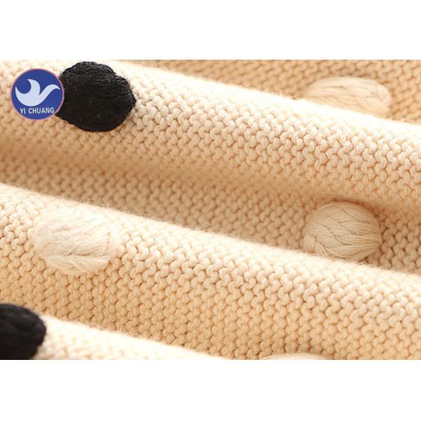 Pompom Ball Decoration Girls Pullover Sweaters Cute Cotton Mock Neck Knit Jumper