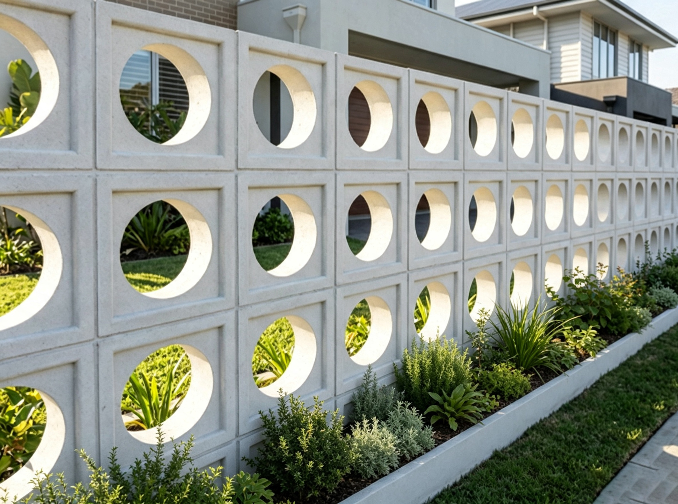 Precast White Concrete Breeze Block Architectural Diagonal Louvre Screen Blocks for Exterior Boundary Walls