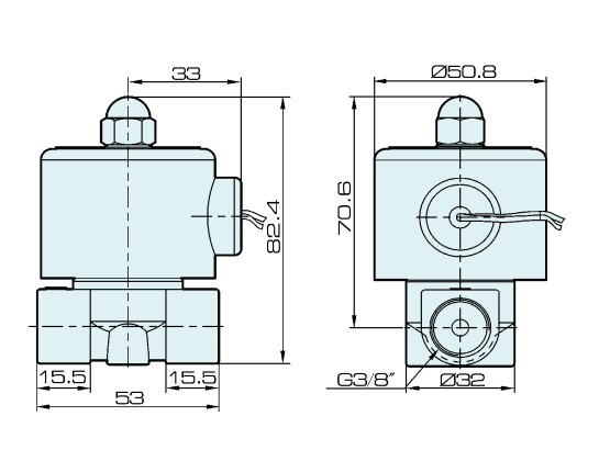 2/2 Way UD-10 Normally Closed 2W040-10 Direct Acting Brass Water Valve For Water Air And Gas