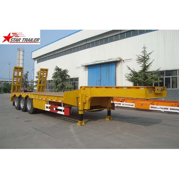 Heavy Duty Hydraulic Low Bed Semi Trailer Swan Neck Gooseneck Light Yellow