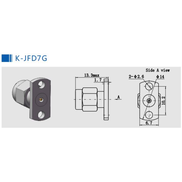 50Ohm Stainless Steel 2.92mm Type K Male RF Coaxial Connector