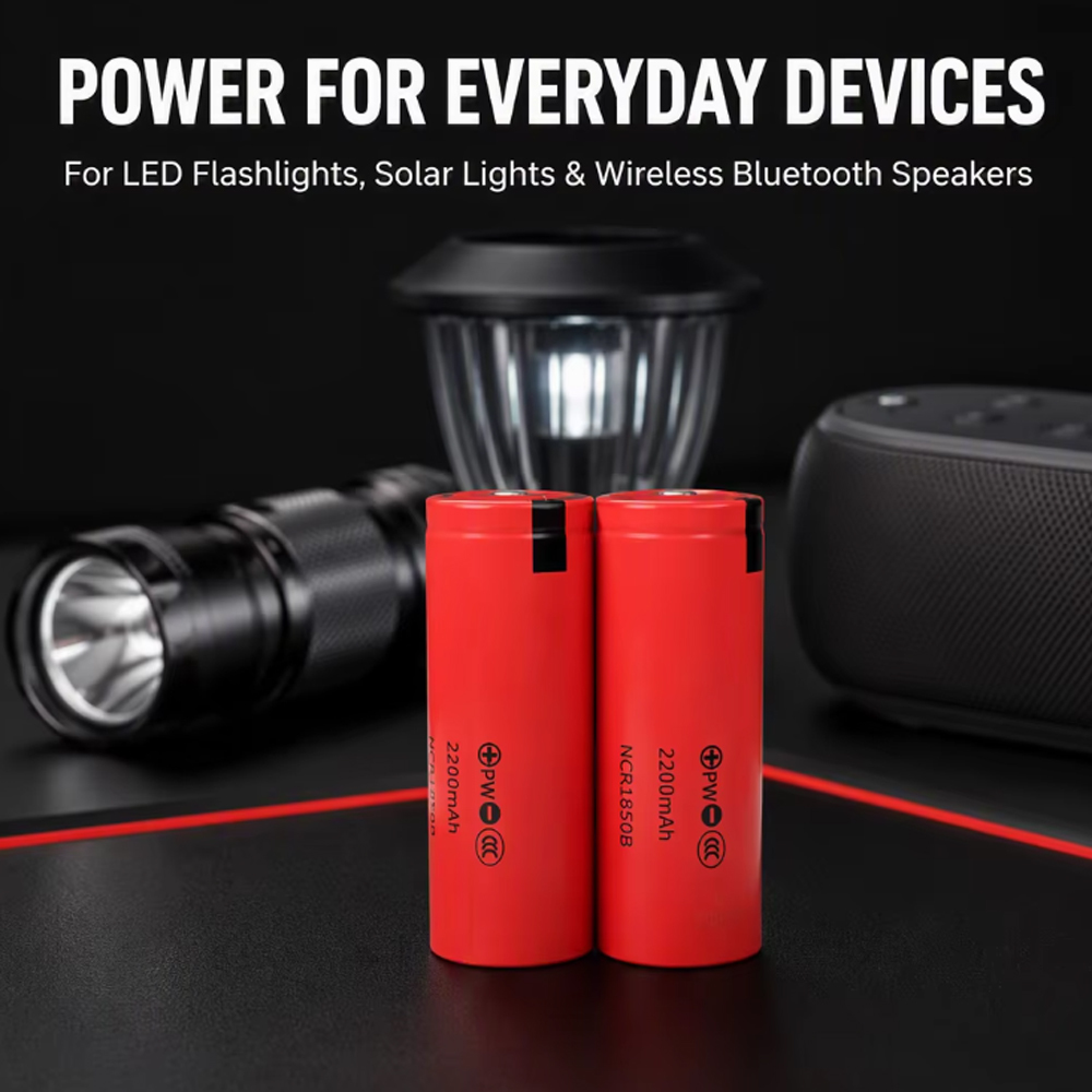 18500B 3.7V 2200mAh Lithium Polymer Pouch Battery For LED Flashlights Solar Lights