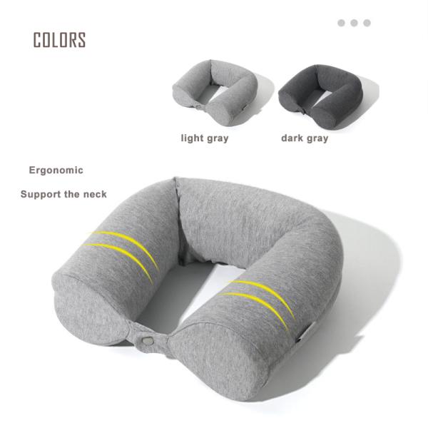 Polyester/Cotton Twist Memory Foam Travel Pillow for Airplane Neck Support 62*10*10CM