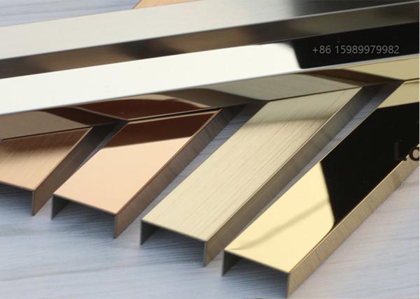 Grooved Stainless Steel U Profile 40mm PVD Plating For Residential Projects