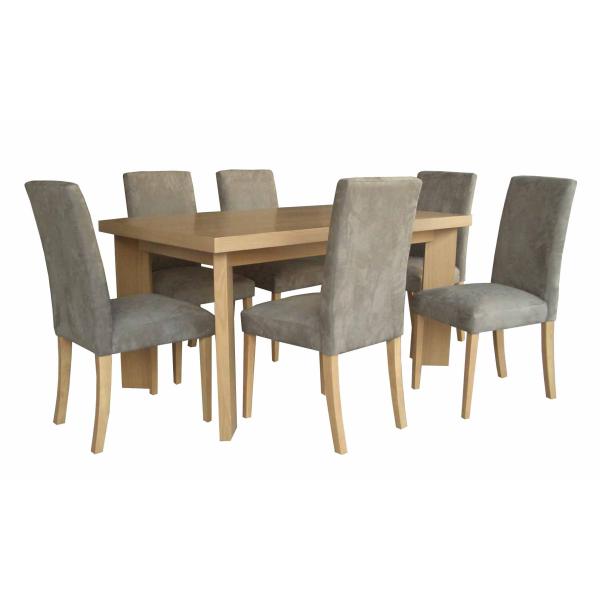 Nordic Style Ash Wood Veneer Uphostery Hotel Dining Table With Six Chair