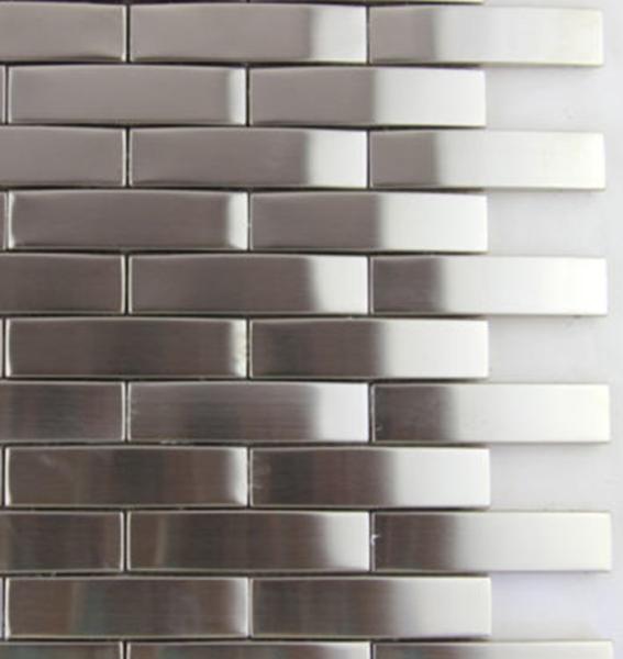 3d Arch Stainless Steel Mosaic Tile Backsplash , Stainless Steel Kitchen Tiles 8mm Thick