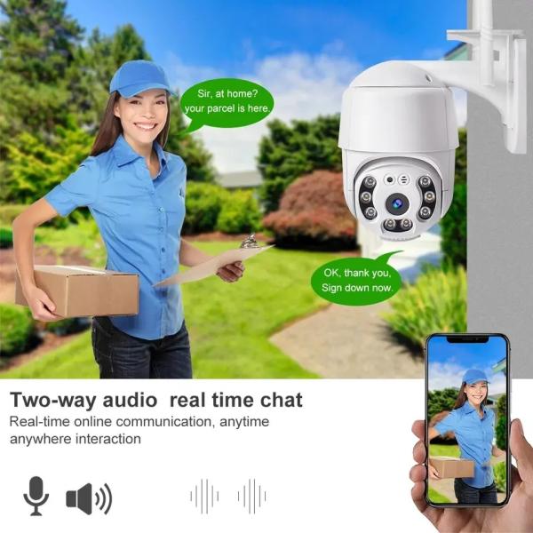 WIFI Camera HD 2MP PTZ Outdoor Waterproof IP66 Wireless IP Camera CCTV V380 Camera Color Full Day
