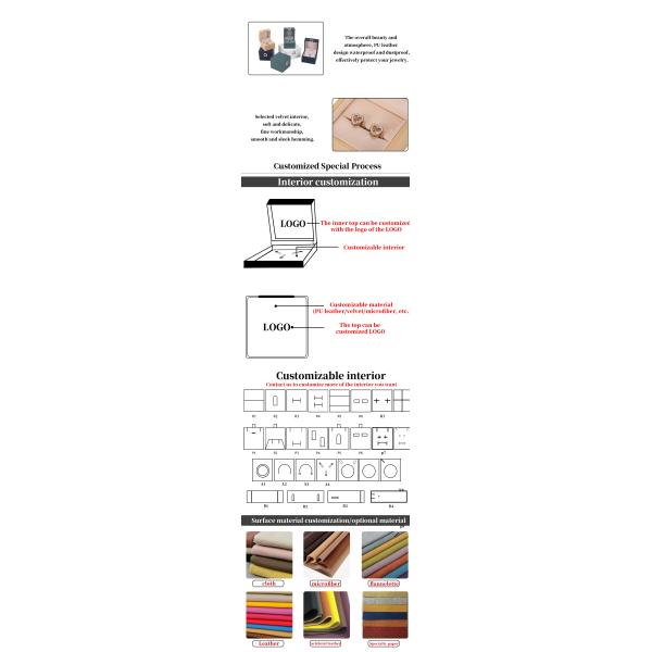 Paquet de bijoux Hanhong Four-Leaf Clover Luxe Boîte à bagues en cuir en PU avec logo personnalisé