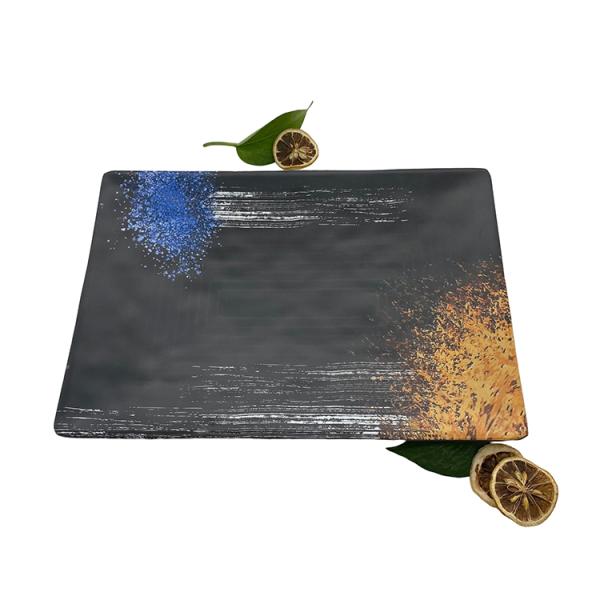 Hotel Melamine Soup Plate Rectangle 12'' With Reliefs Texture