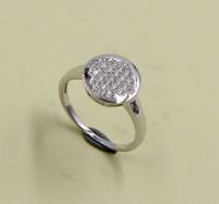 Anillo redondo de zirconia cúbica de grado AAA en plata esterlina 925 plata esterlina cz anillos grabados anillo de plata 925 anillo de plata