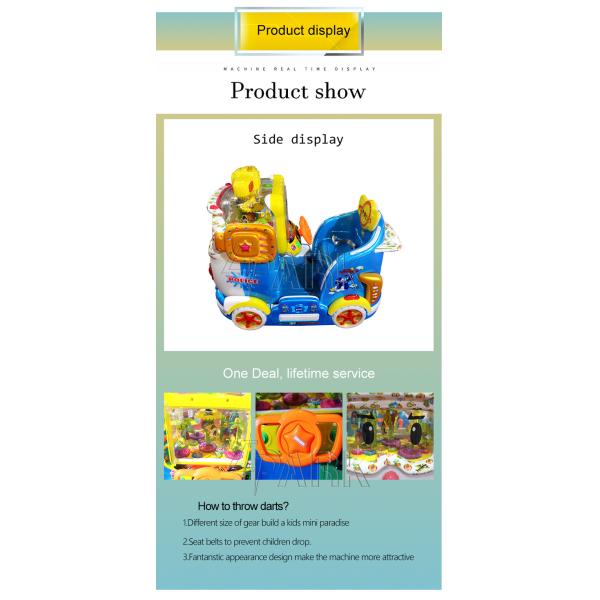 Colorful Kiddy Ride Machine , Momentary Car Kids Fun Racing Game Machine