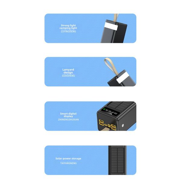 High Capacity 50000mAh Power Bank with LED Digital Display 4USB Li-Polymer Battery Fast Charging Portable Phone Charger