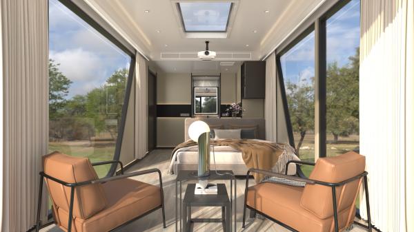 Mobile Prefabricated House For Hotels White Or Customized Space Capsule Design