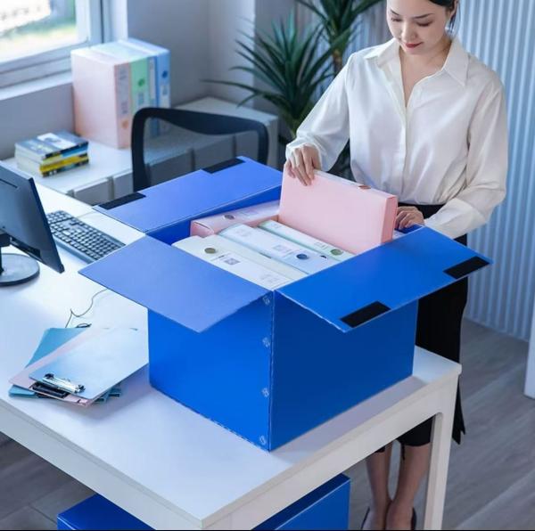 Blue Plastic Corrugated Containers Reusable PP Sheet Box Waterproof