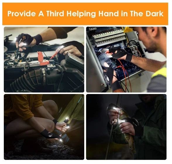 Светодиодный фонарик Рыбалка Гоночные перчатки Работа Другие спортивные перчатки Рыба Без пальцев домашние рыболовные перчатки