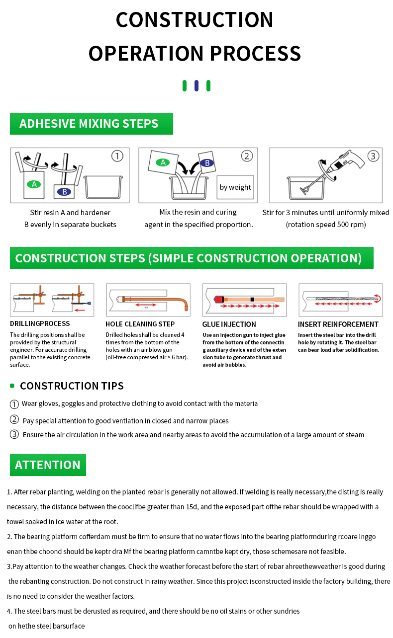 Factory Supply Barrel Rebar Anchoring Epoxy Adhesive High Strength Concrete Rebar Glue for Construction Project