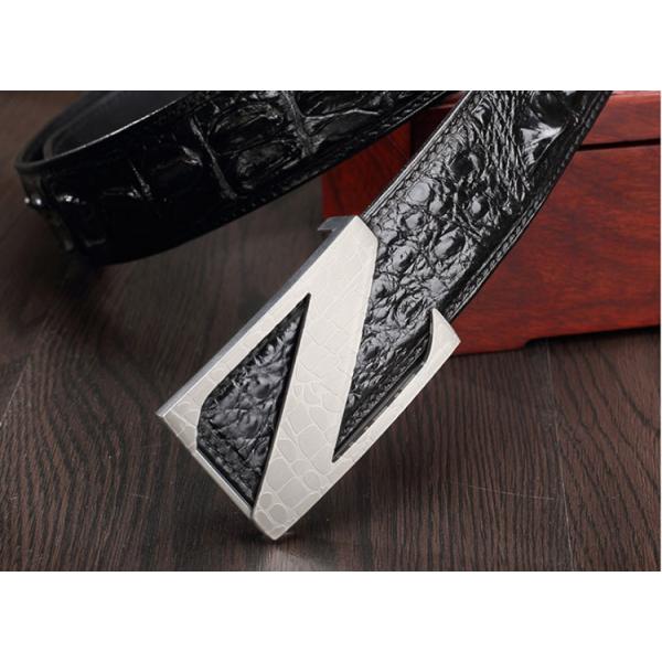 Factory price fashion casual belt stainless alloy buckle crocodile belts
