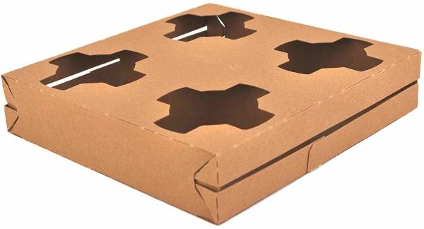 Pulp cup holder coffee paper cup tray 4 cup paper cardboard tray holder carrier