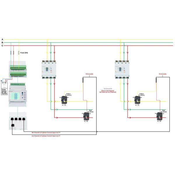 Acrel ADW210-D16-4S многоканальный трехфазный беспроводной энергометр Iot с внешними КТ для базовой станции