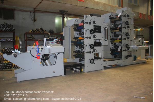 LC-3205 LABEL (LOGO) FLEXO PRINTING MACHINE 5 color station Cold stamping Slitting function
