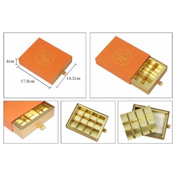 3X4 Dividers Pull Out Gift Box Gold Stamping Logo Multifunctional