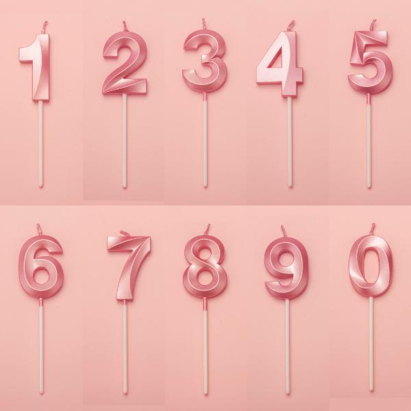 Wholesale Number Candles Gold-Plated 0-9 Wax Cake Candle Mini Cake Shaped Candles