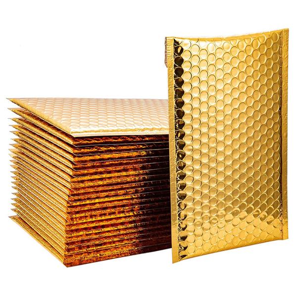 Custom biodegradable 4x7 courier bag large holographic metallic padded bubble envelopes mailer bag for jewelry package