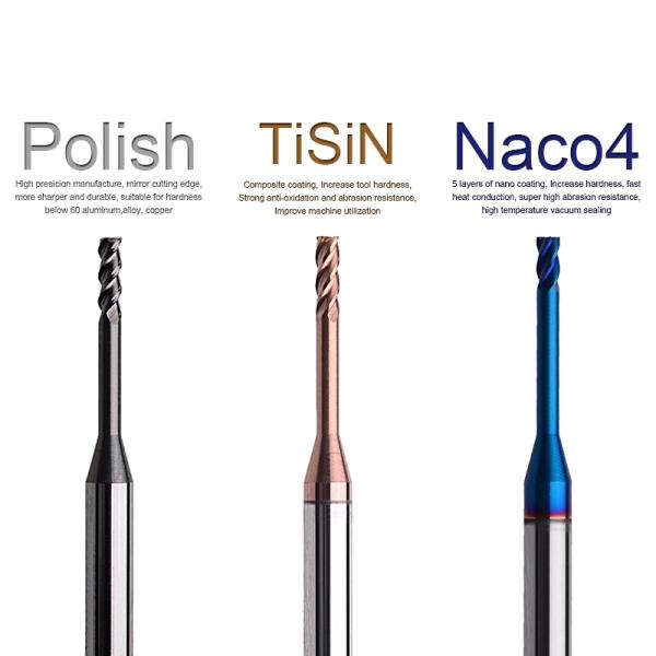 HRC60 Precision Miniature CNC Cutters Deep Groove Tungsten Carbide End Mill Long Neck Fraise For Metal
