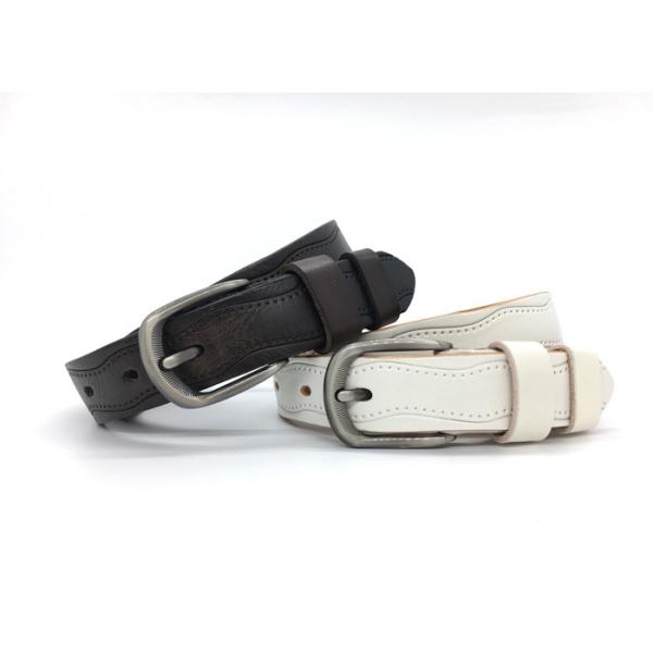 Wavy Lines Genuine Embossed Leather Belt For Ladies With Pin Buckle Wide 2.2cm