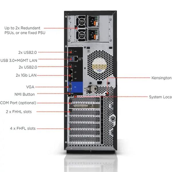Stock Enterprise Servers Tower Case with High Memory Capacity and Xeon Processor
