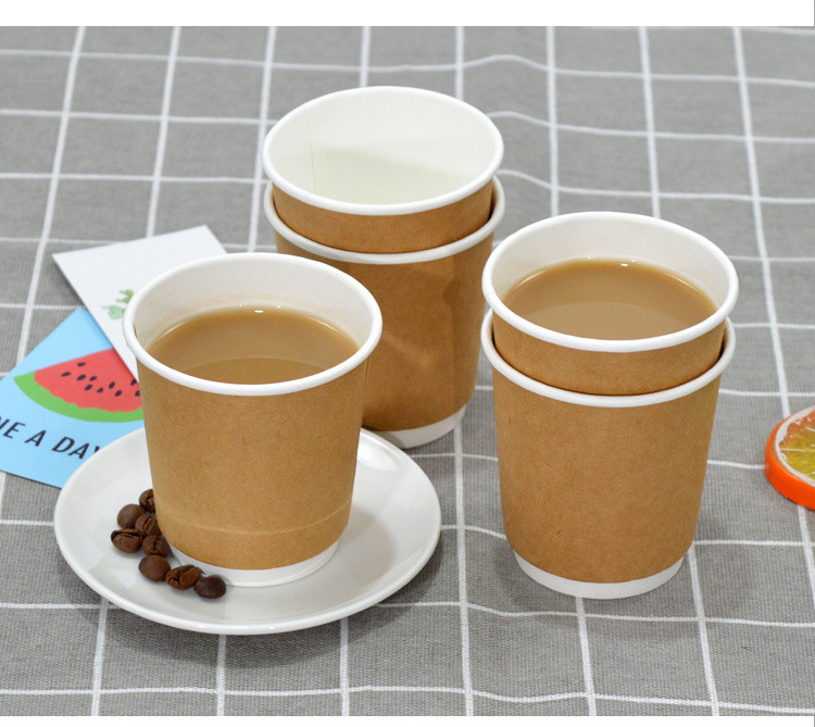 8oz Eco-Friendly Double Wall Kraft Paper Disposable Cup for Responsible Consumerism