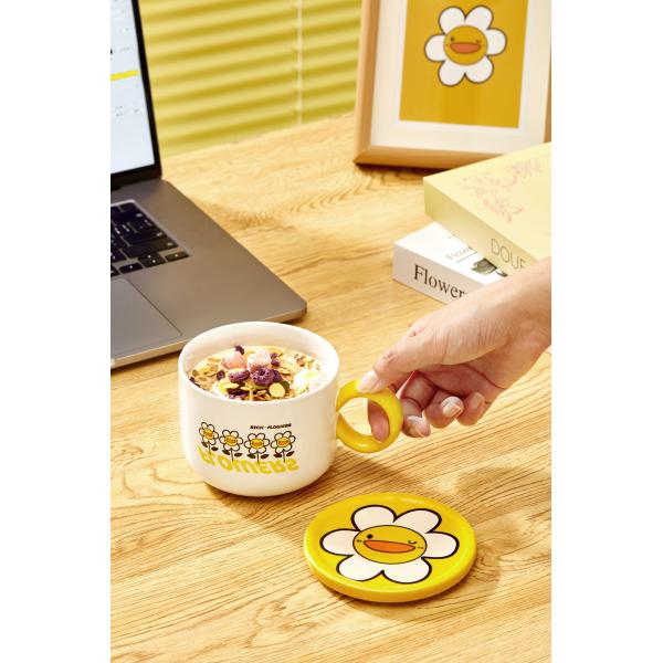 Оптовая кружка подходит для пар Дети Девочки используют керамическую кружку большой вместимости с крышкой Офис Домашний креативный кофе