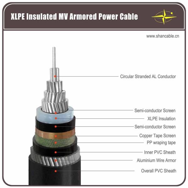 Distribution Lines Armoured Electrical Cable , Aluminium Armored Cable