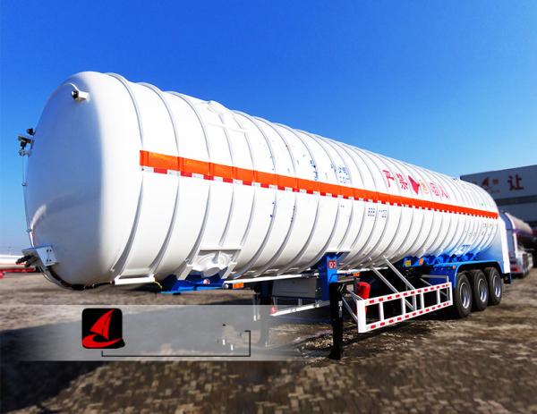 Professional Tractor Trailer Truck 52.6CBM LNG Tank Trailer With 3 Axles