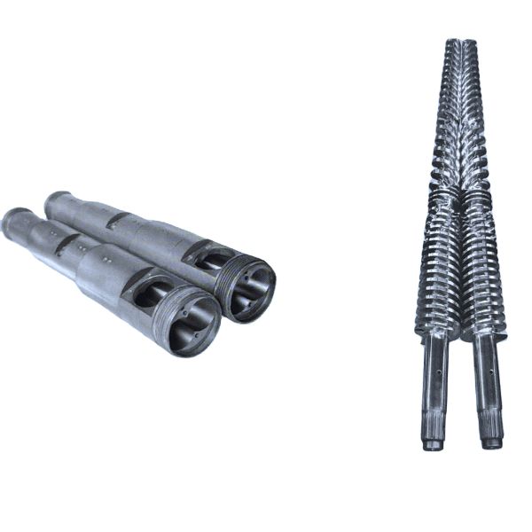 Conical Twin Screw and Barrel with 0-60rpm Rotation Speed and Conical Variable Pitch Screw Configuration for HRC58-62 Hardness