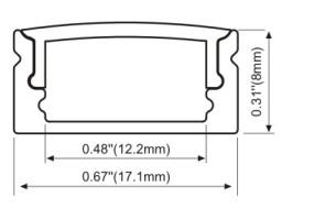 Linear lighting Aluminum profile for furniture 17x8mm mini size