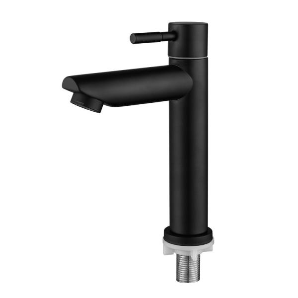 Lever Handle Single Handle Lavatory Faucet SN Matte Black Cold Only Faucets