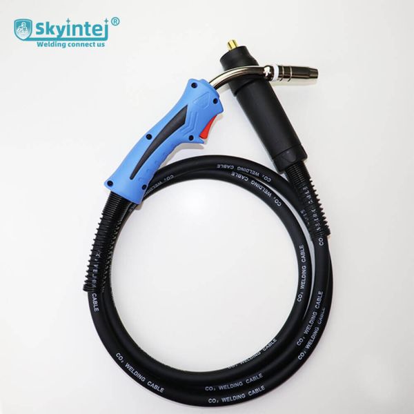 High Quality MIG Welding Torch ITJ-25AK-MIG-Blue 220V 500A DC 60% Duty Cycle Air Cooled Swan Neck Flexible Rubber Cover Copper